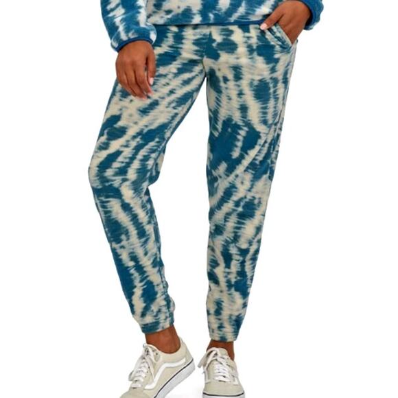 Women's PATAGONIA Mighty Mycelium - Wavy Blue Fleece Joggers - M - Picture 1 of 9